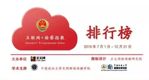 总榜第一 2019年下半年 互联网 检察 指数排行榜发布